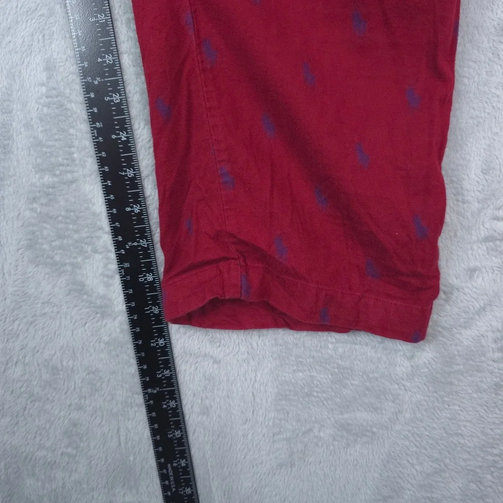 Polo Ralph Lauren Pajama Pants Mens M‎ Red All Over Pony Logo Cotton Sleepwear